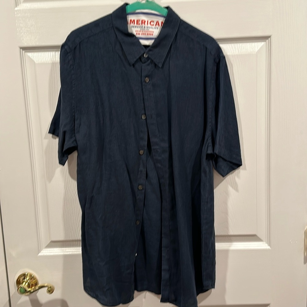 Navy blue linen shirt by Theory